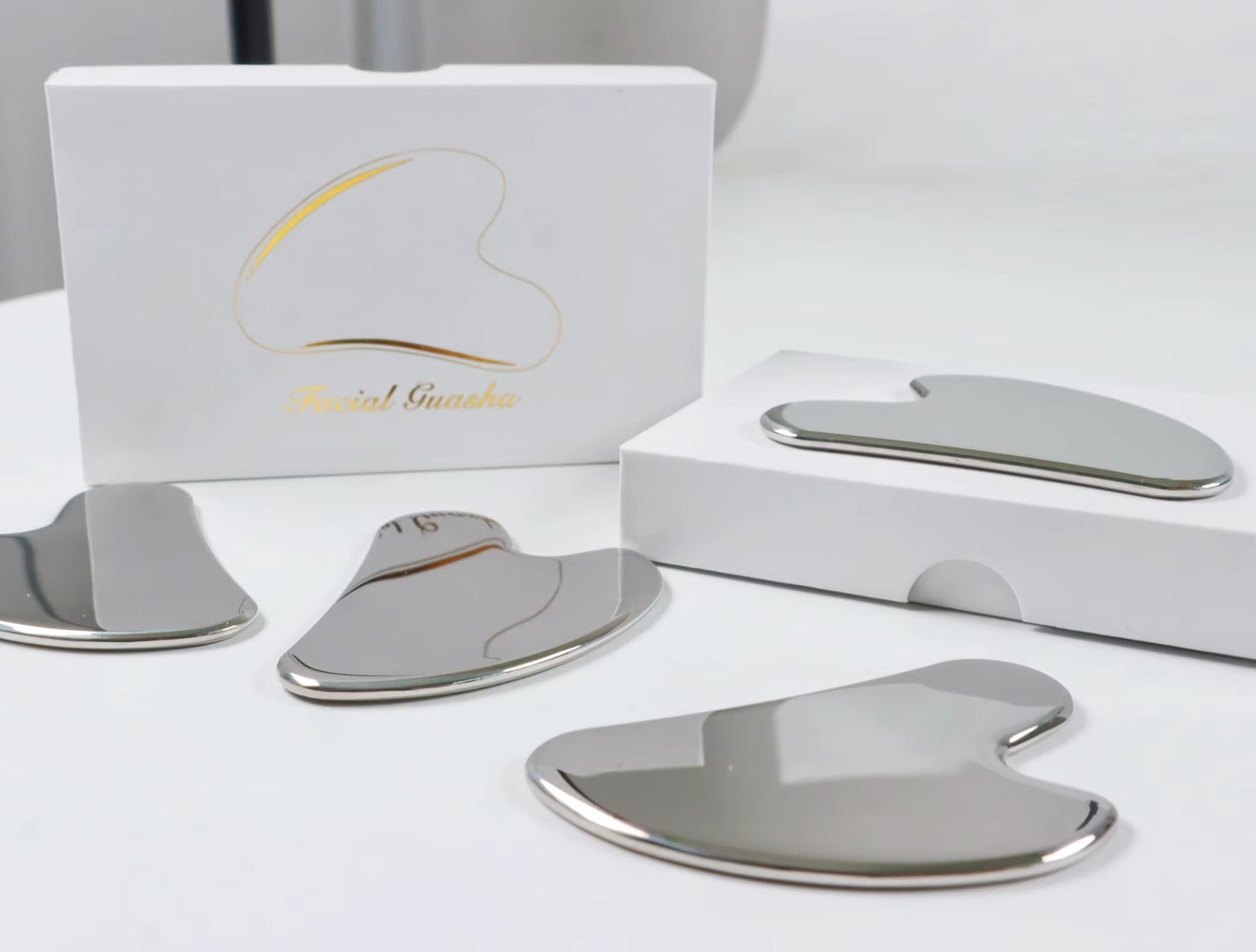 Stainless Steel Face Roller & Gua Sha Set
