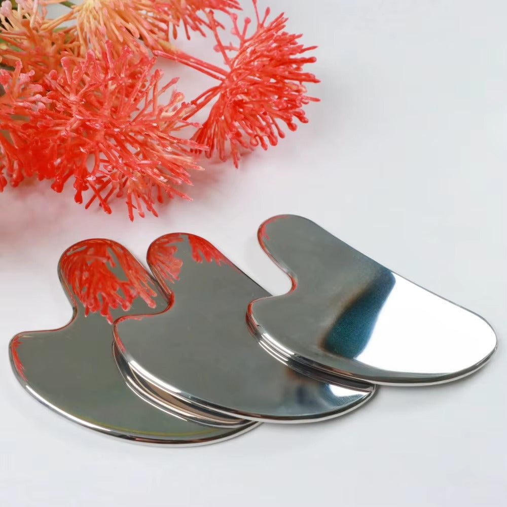 Stainless Steel Face Roller & Gua Sha Set