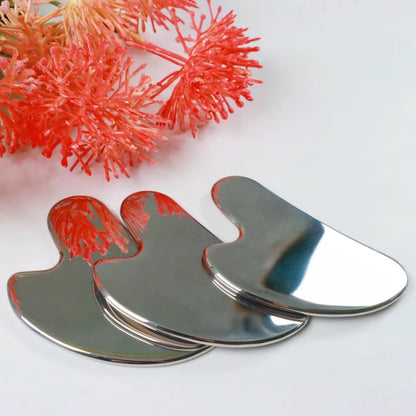 Stainless Steel Face Roller & Gua Sha Set