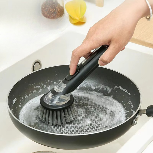 Removable Long Handle Dishwashing Brush with Soap Liquid Added