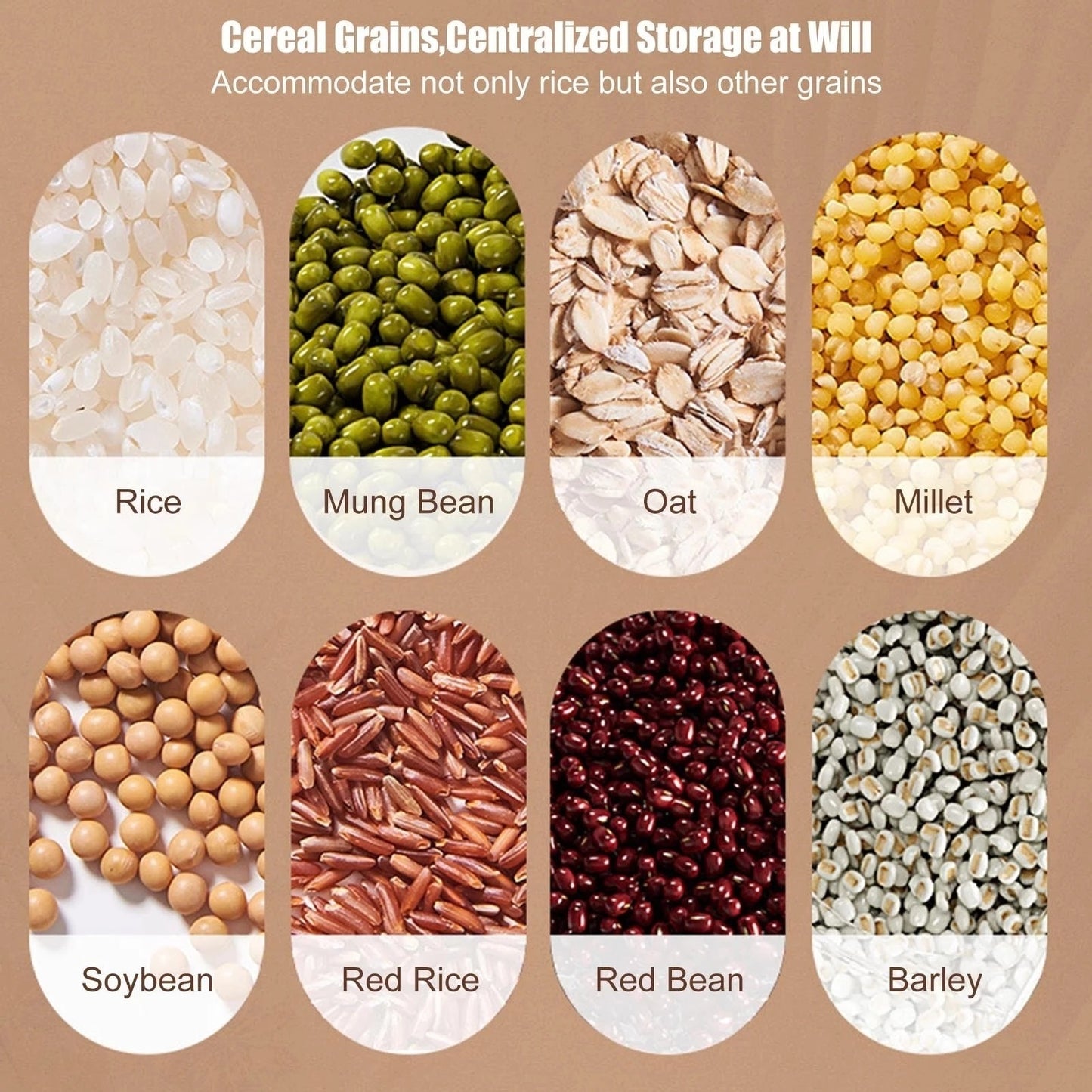 Food Storage Container Rotatable Rice Barrels Sealed Cereal Dispenser Rice Tank Grain Box
