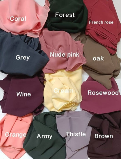 Premium Georgette Hijab Scarf Set