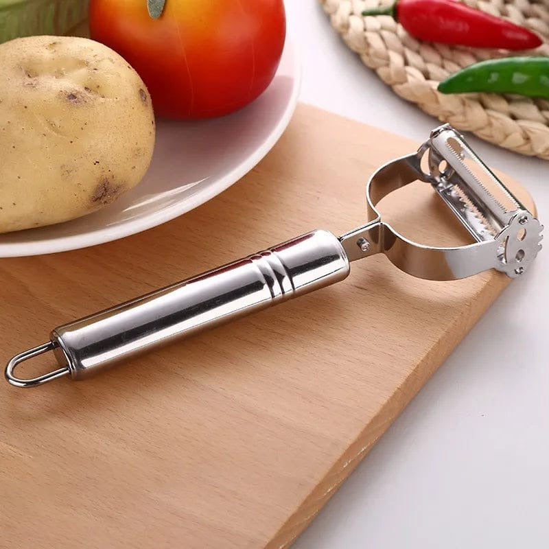 2-in-1 stainless steel julienne peeler