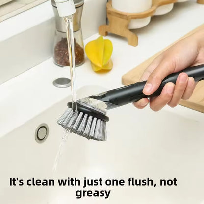 Removable Long Handle Dishwashing Brush with Soap Liquid Added