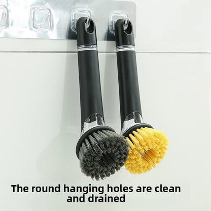 Removable Long Handle Dishwashing Brush with Soap Liquid Added