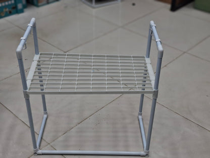 Microwave Oven Storage Rack 2 Space-Saving Carbon Steel Shelf Utensils |