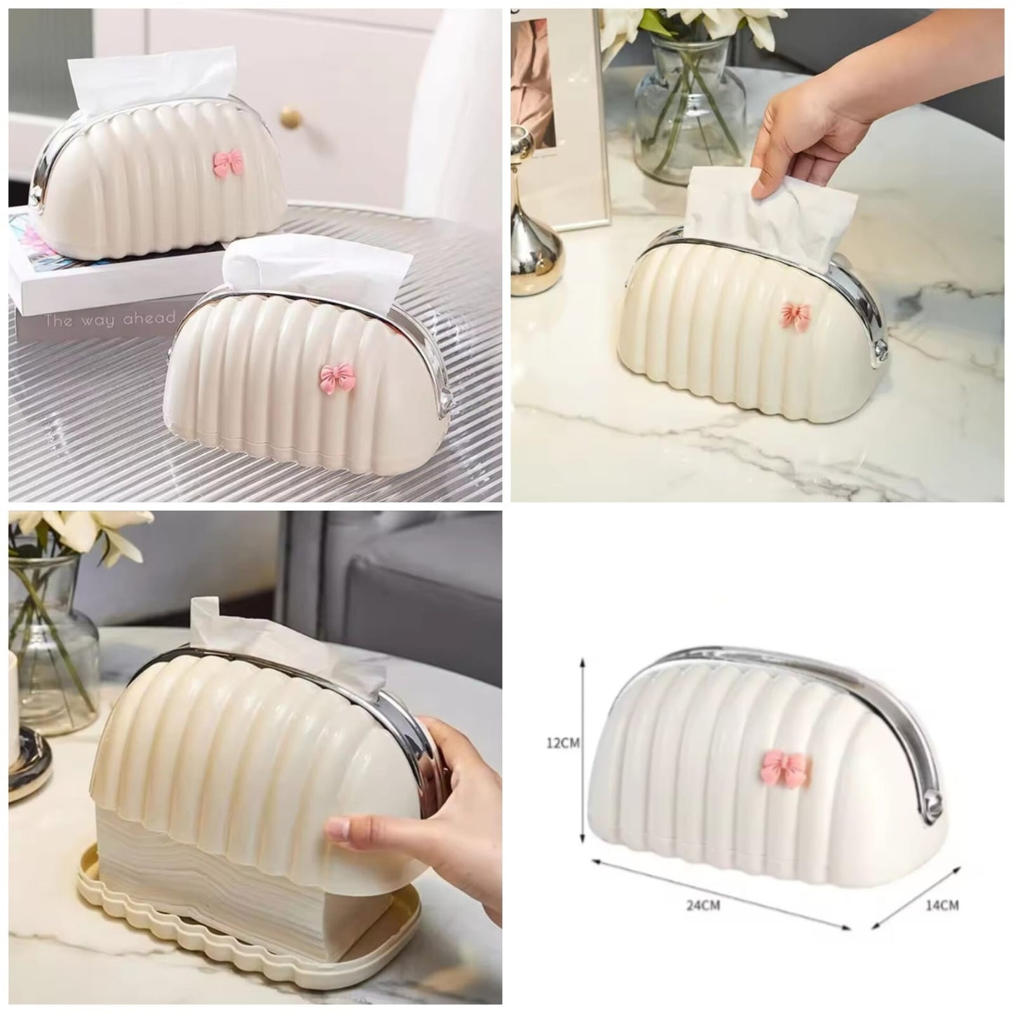 Decorative Shell Tissue Box Daily Use Home And Office Accessory