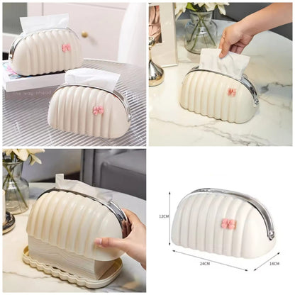 Decorative Shell Tissue Box Daily Use Home And Office Accessory