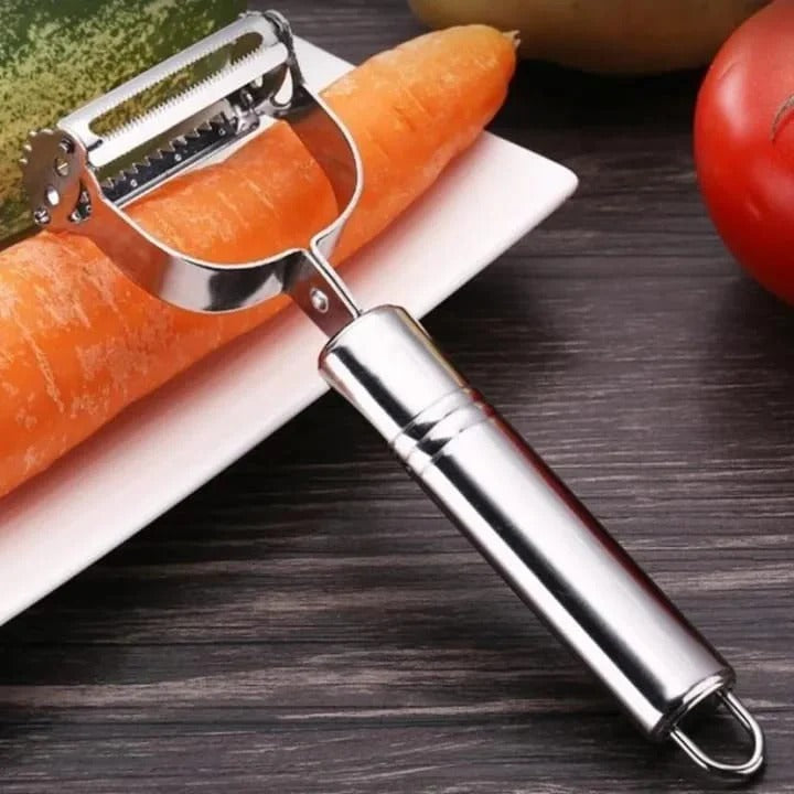 2-in-1 stainless steel julienne peeler