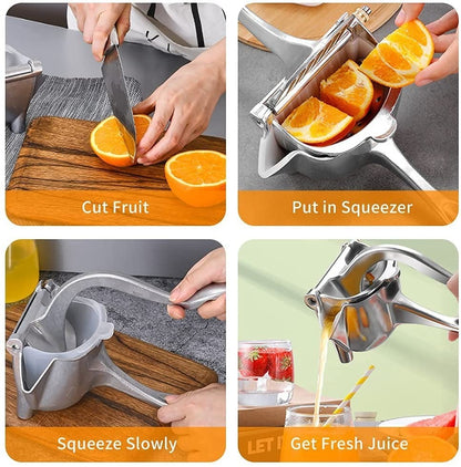 Stainless Steel Manual Citrus Juicer – Heavy Duty Lemon & Orange Hand Squeezer