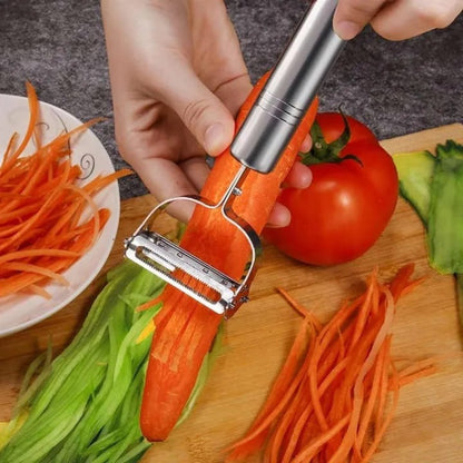 2-in-1 stainless steel julienne peeler